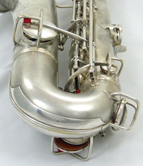 Conn New Wonder C-melody tenor saxophone - close up of bottom of sax