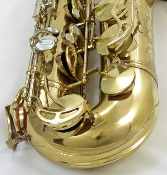 King Super 20 tenor sax - close up of bottom of sax