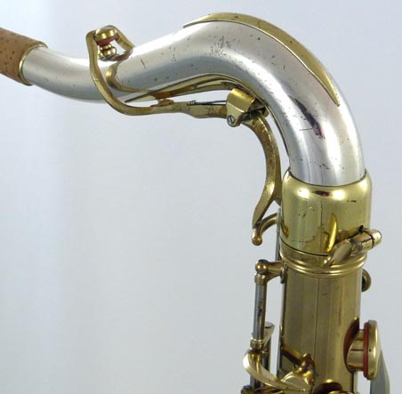 King Super 20 tenor sax - close up of neck