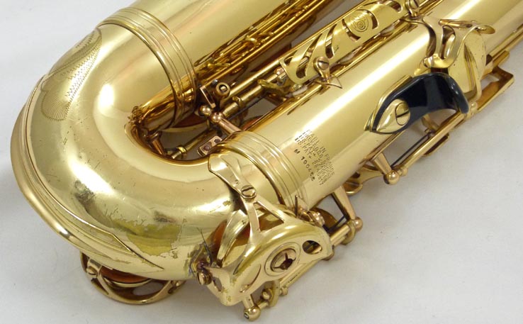 Selmer Mark VI alto saxophone - close up of bottom of sax