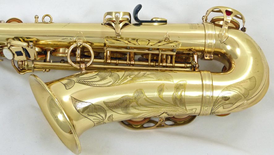 Selmer Mark VI alto sax - close up of lower right side