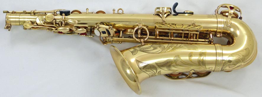 Selmer Mark VI alto sax - close up of lower right side