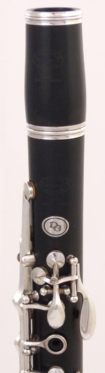 Used Buffet DG Prestige Bb clarinet - close up of barrel and top joint