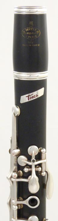 Used Buffet Tosca Bb clarinet - close up of barrel and top joint