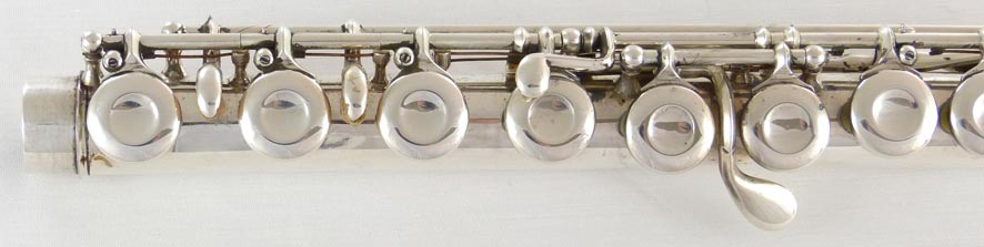 Used Haynes 1916 flute - close up of keys