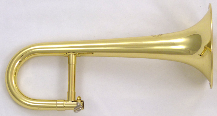 Used Jupiter JST-314 Slide Trumpet Soprano Trombone - close up of bell