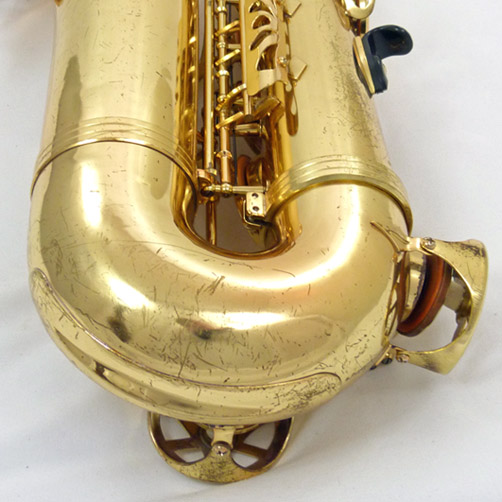 Used Yamaha YAS-23 alto sax - close up of bottom of sax