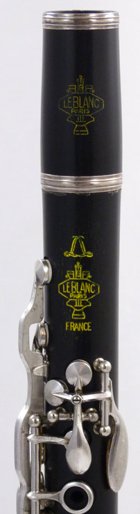 Used Leblanc LL Clarinet - close up of barrel and top joint