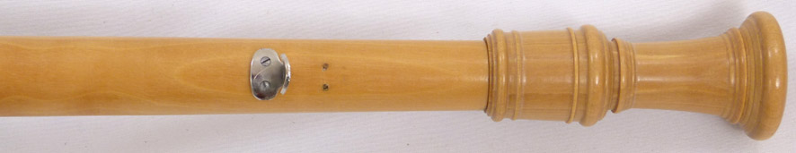 Used Moeck Rottenburgh 4302 alto recorder - close up of bottom of recorder