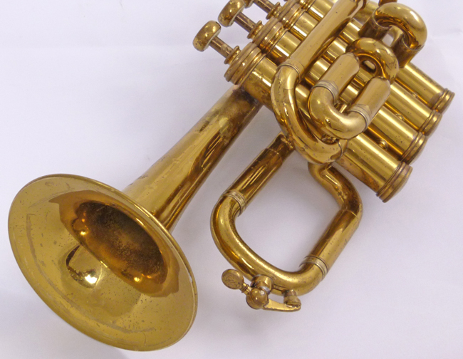 Used Selmer Paris piccolo trumpet - close up of bell