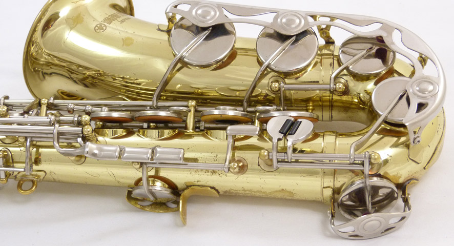 Used Yamaha YAS-23 alto saxophone - close up of back