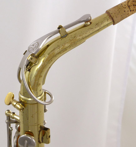 Used Yamaha YAS-23 alto saxophone - close up of neck