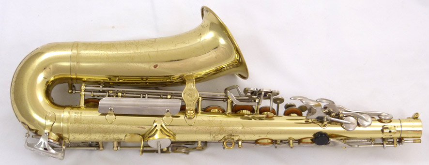 Yamaha YAS-23 alto saxophone - close up of lowerside