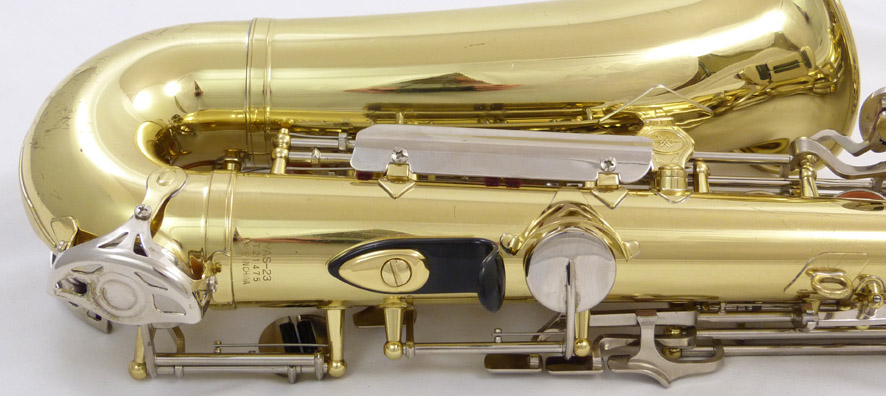 Used Yamaha YAS-23 alto saxophone - close up of back