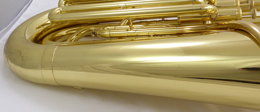 Used Yamaha YBB-105 3/4 tuba- close up of side