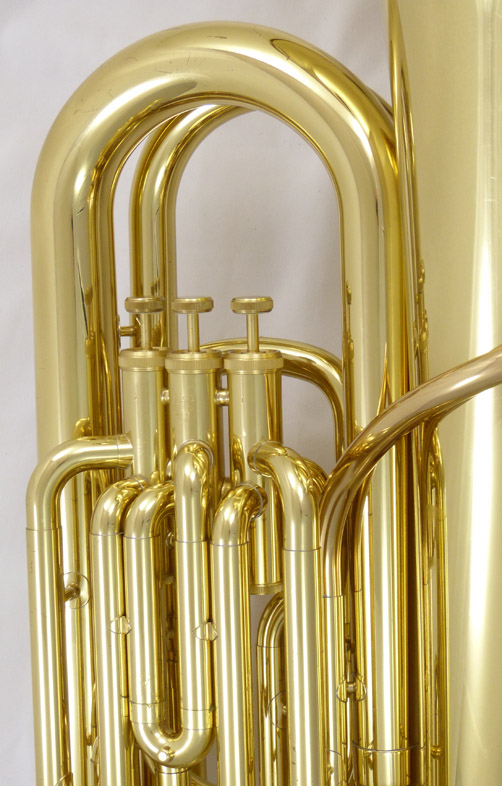 Yamaha YBB-105 tuba- close up of valves