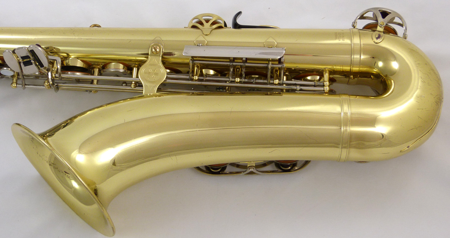 Used Yamaha YTS-23 tenor saxophone - close up of bell