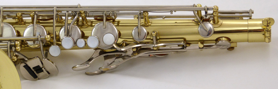 Used Yamaha YTS-23 tenor saxophone - close up of keys